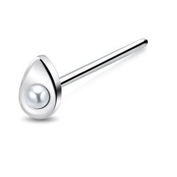 Pear Pearl Silver Straight Nose Stud NSKA-202p 